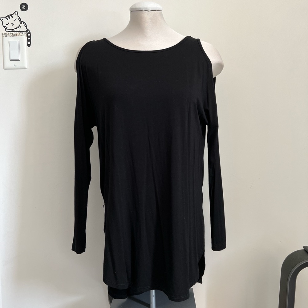 Bobeau part shoulder long sleeves long blouse